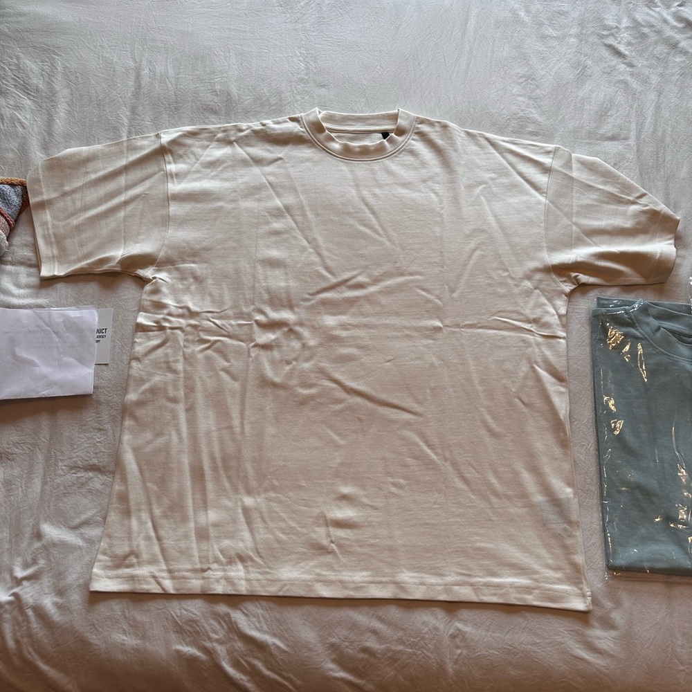 Two Rue Porter luxury blank tees. Size L. Never worn.